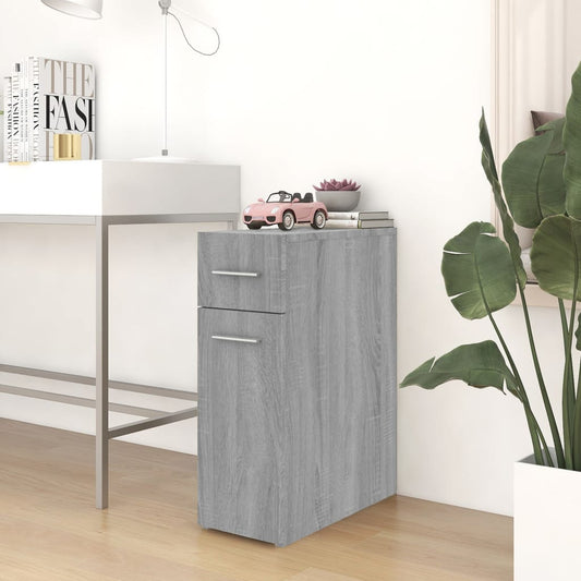 Apothecary Cabinet | Grey Sonoma | Engineered wood | Single