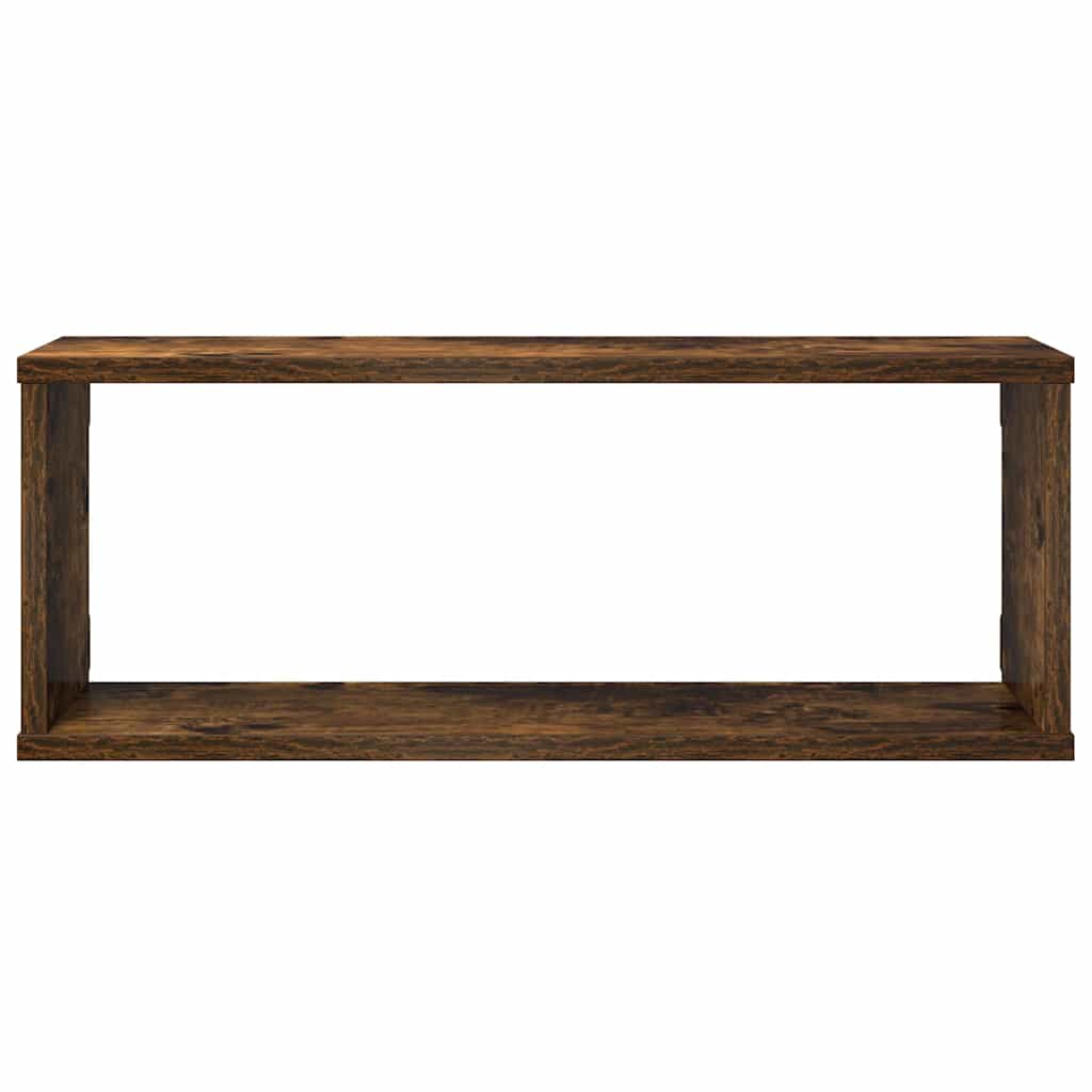 Wall Cube Shelves 4 pcs Smoked Oak 60x15x23 cm Engineered Wood