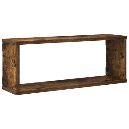 Wall Cube Shelves 4 pcs Smoked Oak 60x15x23 cm Engineered Wood