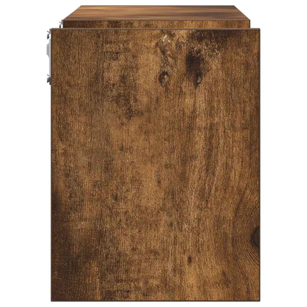 Wall Shelves 2 pcs Smoked Oak 100x15x20 cm Engineered Wood