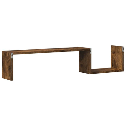 Wall Shelves 2 pcs Smoked Oak 100x15x20 cm Engineered Wood