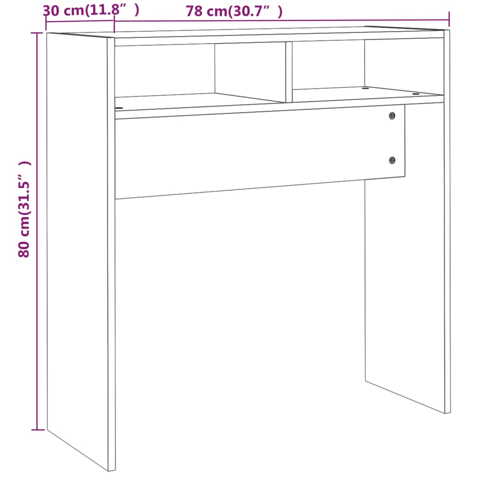 Console Table Grey Sonoma 78x30x80 cm Engineered Wood