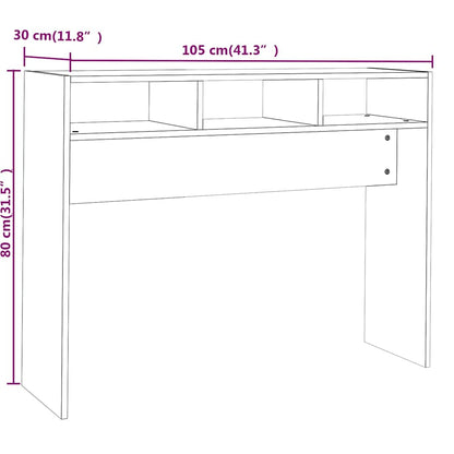 Console Table Smoked Oak 105x30x80 cm Engineered Wood
