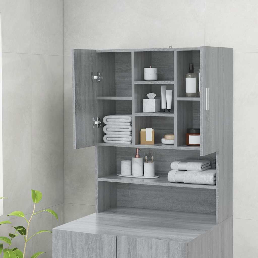 Washing Machine Cabinet Grey Sonoma 70,5x25,5x90 cm