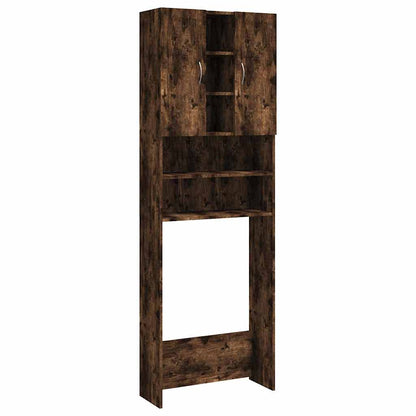 815957 vidaXL Washing Machine Cabinet Smoked Oak 64x25,5x190 cm