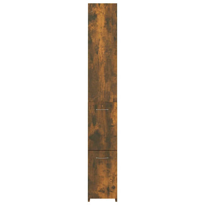 Bathroom Cabinet Smoked Oak 25x26,5x170 cm Engineered Wood