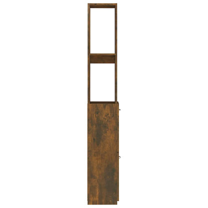 Bathroom Cabinet Smoked Oak 25x26,5x170 cm Engineered Wood