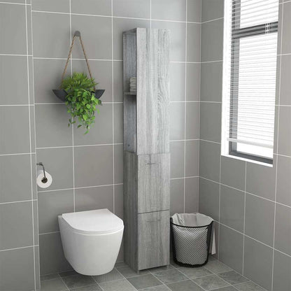 Bathroom Cabinet Grey Sonoma 25x26,5x170 cm Engineered Wood