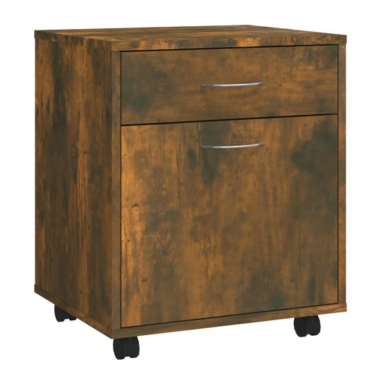 Rolling Cabinet Smoked Oak 45x38x54 cm Engineered Wood