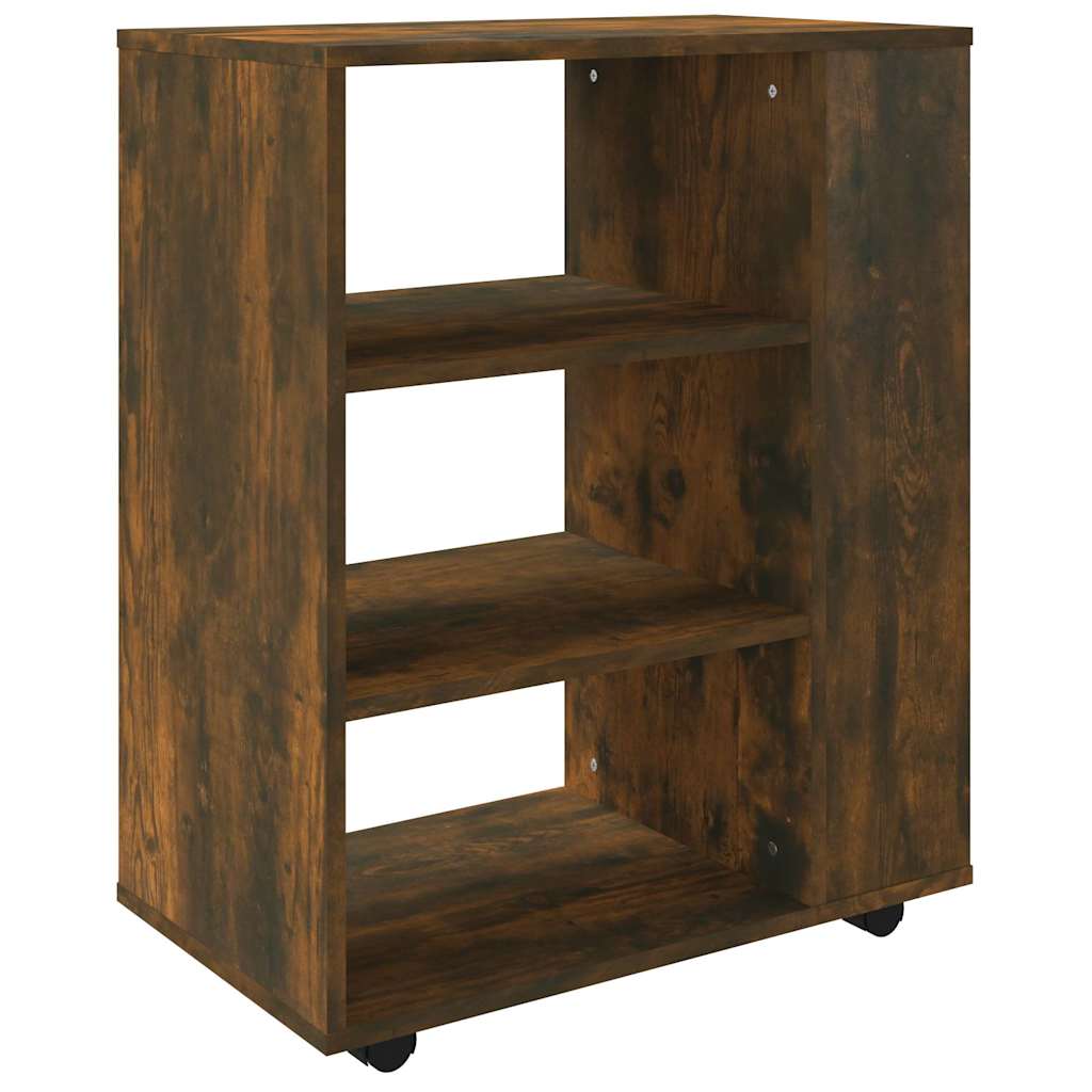 Rolling Cabinet Smoked Oak 60x35x75 cm Engineered Wood