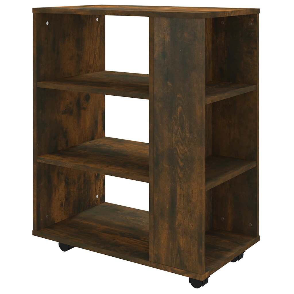 Rolling Cabinet Smoked Oak 60x35x75 cm Engineered Wood