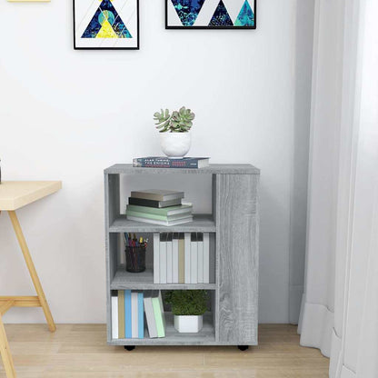 Rolling Cabinet Grey Sonoma 60x35x75 cm Engineered Wood
