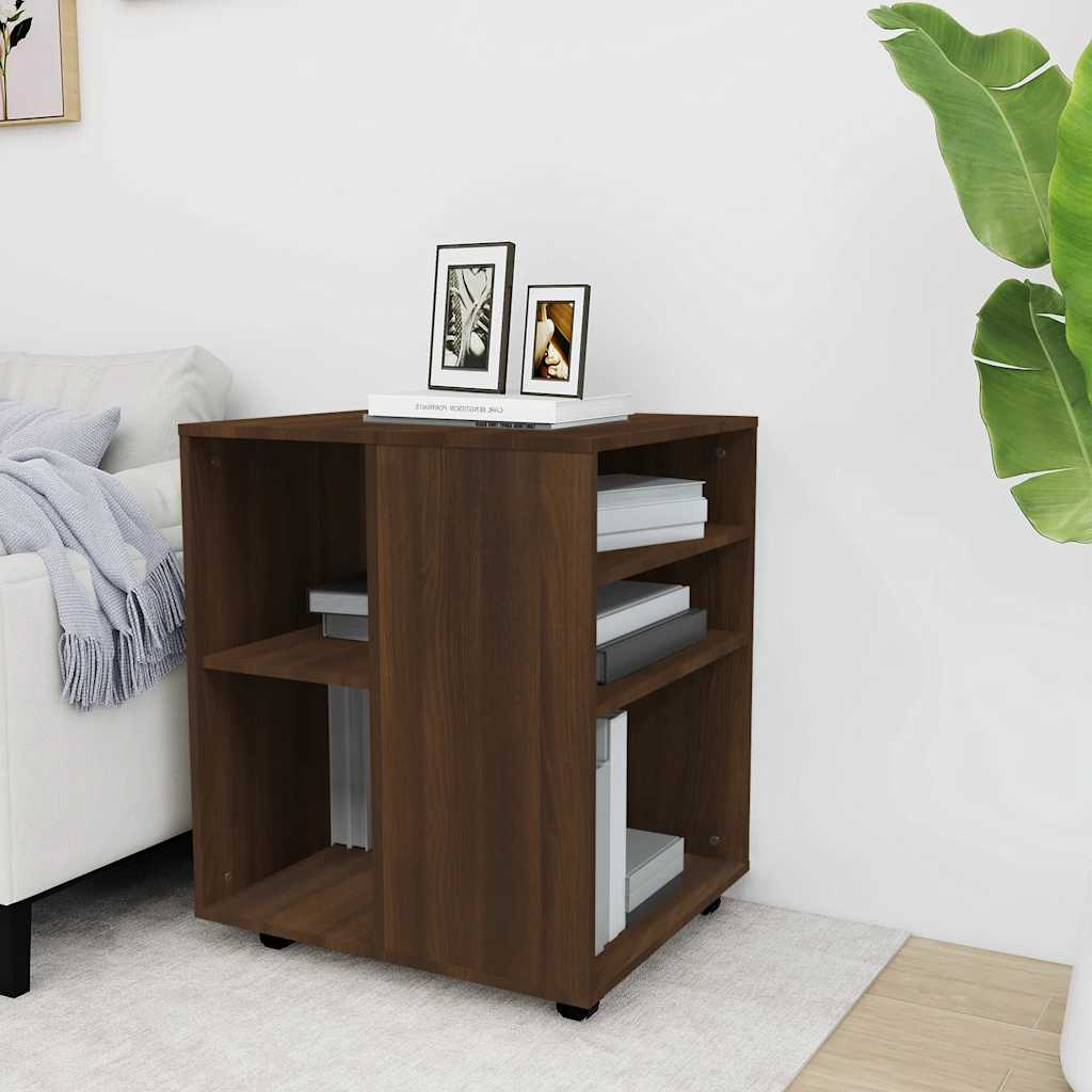 Rolling Cabinet | Brown Oak | Engineered Wood | Medium | Rollable