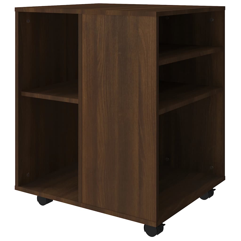 Rolling Cabinet | Brown Oak | Engineered Wood | Medium | Rollable