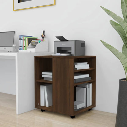 Rolling Cabinet | Brown Oak | Engineered Wood | Medium | Rollable