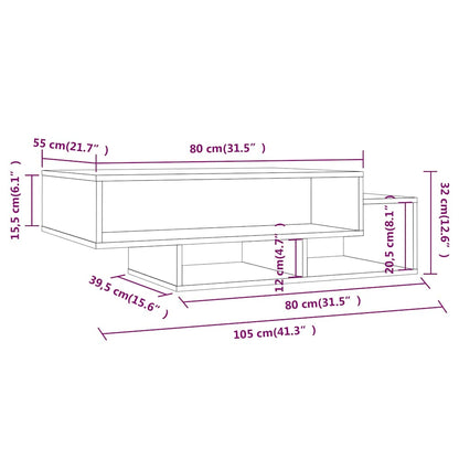 Coffee Table Grey Sonoma 105x55x32 cm Engineered Wood