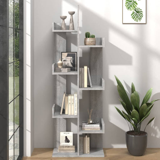 816006 vidaXL Book Cabinet 48x25,5x140 cm Grey Sonoma Engineered Wood