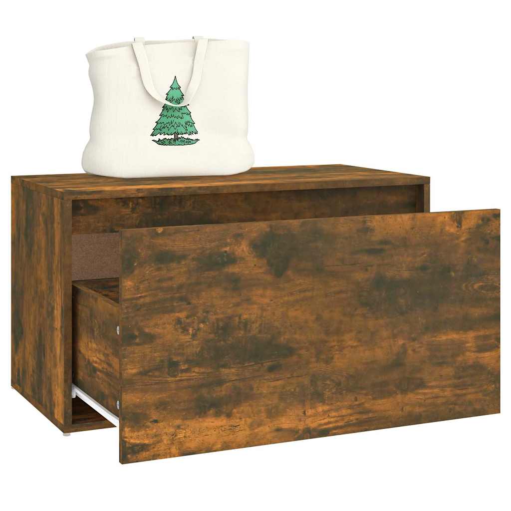 816047 vidaXL Hall Bench 80x40x45 cm Smoked Oak Engineered Wood