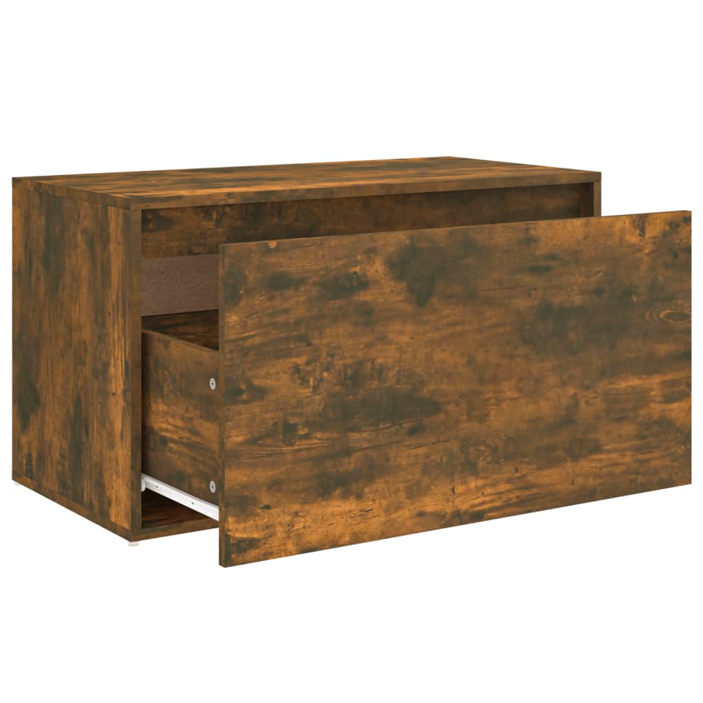 Hall Bench | Smoked Oak | Engineered Wood | 80 cm | Entryway Bench