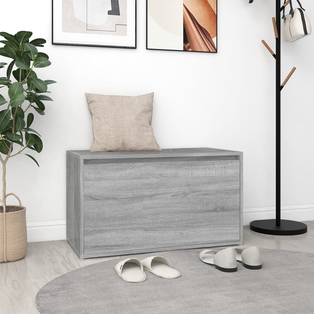 Hall Bench | Grey Sonoma | Engineered Wood | Medium | Entryway Bench