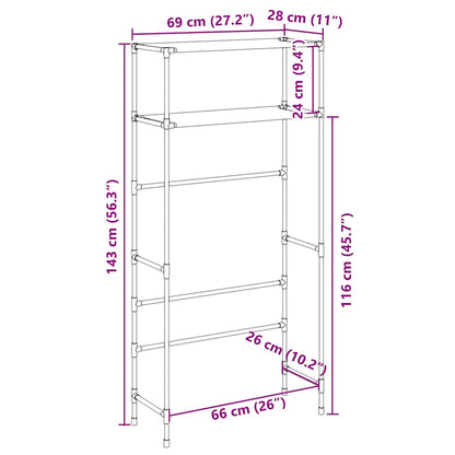 Storage Rack | Grey | Iron | 69 x 28 x 143 cm | Bathroom Storage Rack