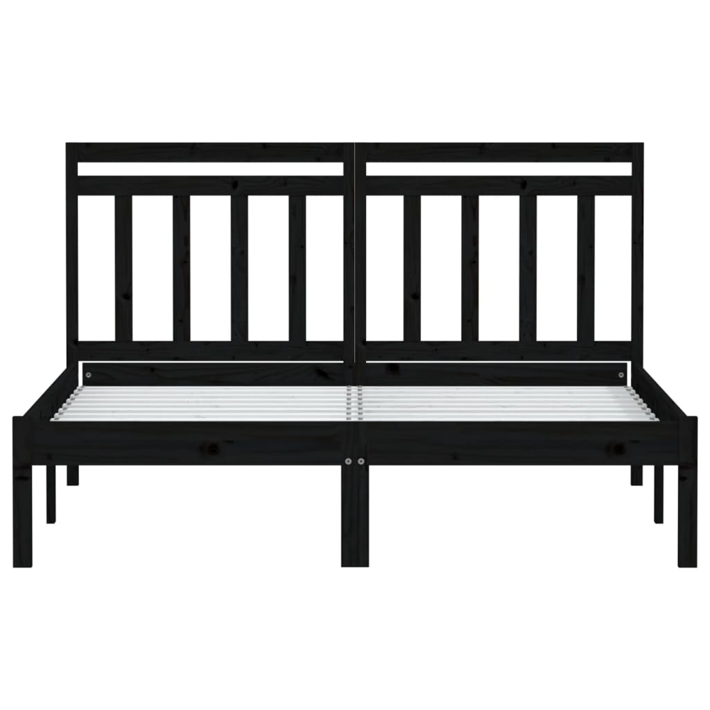 Bed Frame | Black | Solid pine wood | Double |  Durable  | Bed Frame