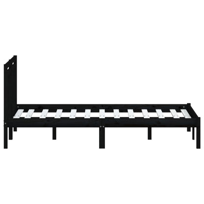 Bed Frame | Black | Solid pine wood | Double |  Durable  | Bed Frame