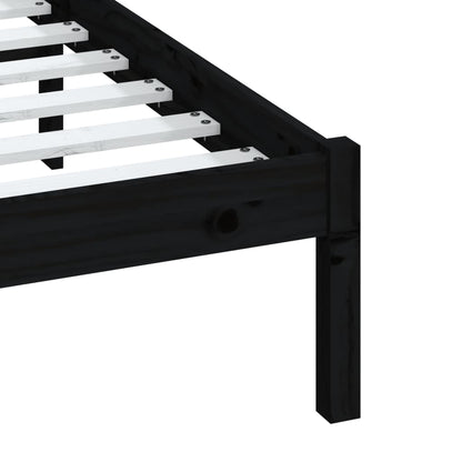 Bed Frame | Black | Solid pine wood | Double |  Durable  | Bed Frame