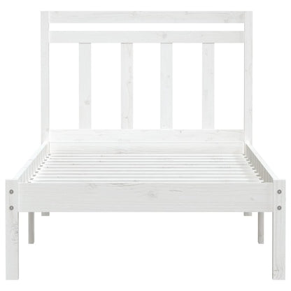 Bed Frame | White | Solid pine wood | Single | Bed Frame | Rectangular