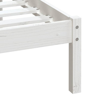 Bed Frame | White | Solid pine wood | Single | Bed Frame | Rectangular