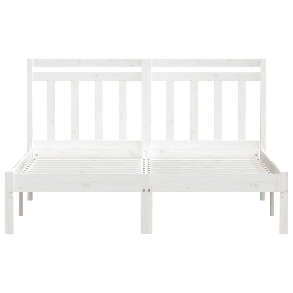 Bed Frame | White | Solid pine wood | 140x200 cm | Classic/Traditional