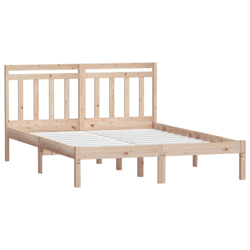 Bed Frame | Natural Pine | Solid Pine Wood | 150 x 200 cm