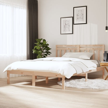 Bed Frame | Natural Pine | Solid Pine Wood | 150 x 200 cm