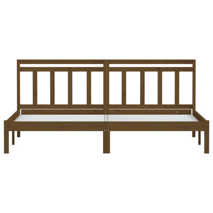 3100612 vidaXL Bed Frame without Mattress Honey Brown Solid Wood 200x200 cm (810040+814117)