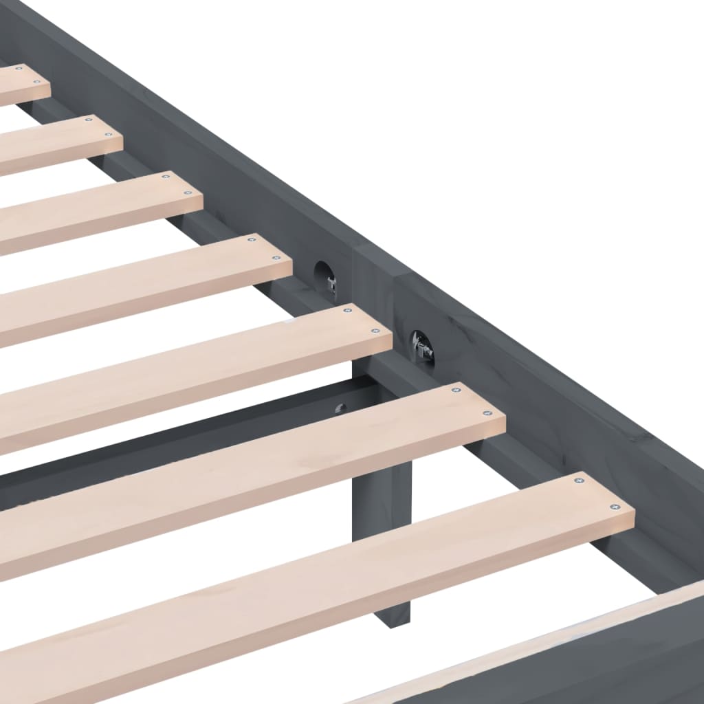 3100980 vidaXL Bed Frame without Mattress Grey Solid Wood 200x200 cm (810104+814116)