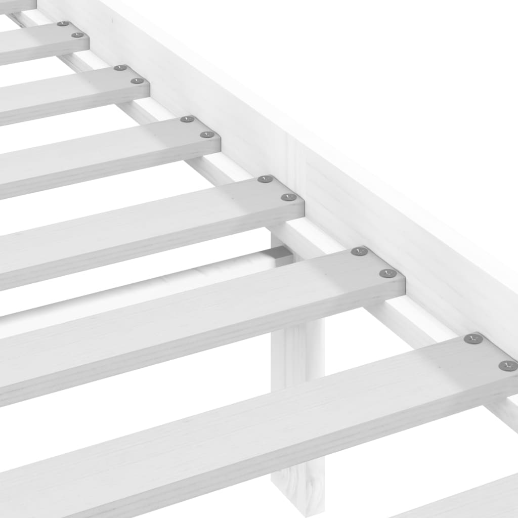 Bed Frame | White | Solid pine wood | Nice Design | Bed Frame