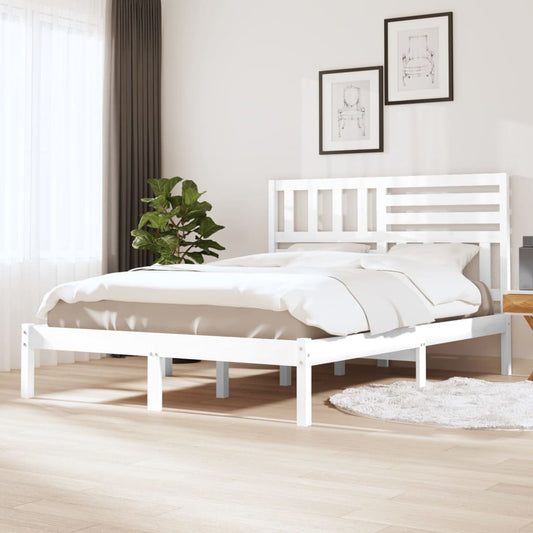 Bed Frame | White | Solid pine wood | Nice Design | Bed Frame