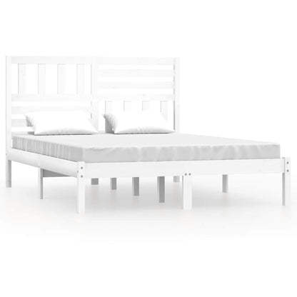 Bed Frame | White | Solid pine wood | 140x200 cm mattress size | Durable