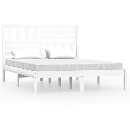 Bed Frame | White | Solid pine wood | 140x200 cm mattress size | Durable