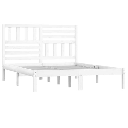 Bed Frame | White | Solid pine wood | 140x200 cm mattress size | Durable