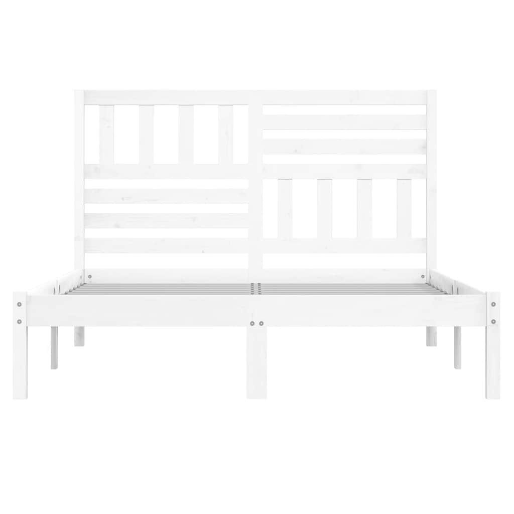 Bed Frame | White | Solid pine wood | 140x200 cm mattress size | Durable