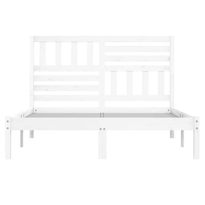 Bed Frame | White | Solid pine wood | 140x200 cm mattress size | Durable