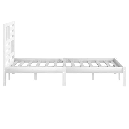 Bed Frame | White | Solid pine wood | 140x200 cm mattress size | Durable