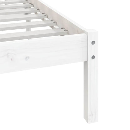 Bed Frame | White | Solid pine wood | 140x200 cm mattress size | Durable