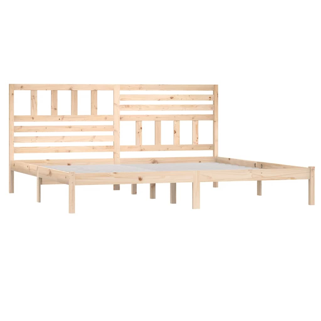 Bed Frame | Natural Wood | Solid Pine Wood | 200 x 200 cm | Lovely Design