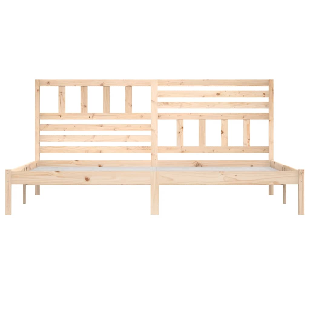 Bed Frame | Natural Wood | Solid Pine Wood | 200 x 200 cm | Lovely Design