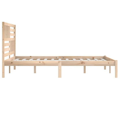 Bed Frame | Natural Wood | Solid Pine Wood | 200 x 200 cm | Lovely Design