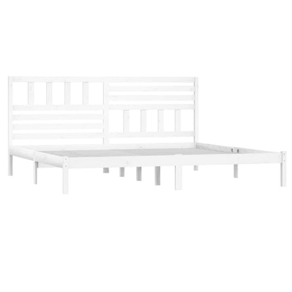 Bed Frame | White | Solid Pine Wood | 200x200 cm | Durable | Bed Frame