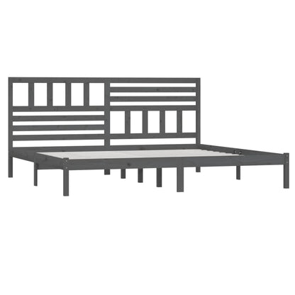 Bed Frame | Grey | Solid pine wood | 200x200 cm |  Tough | Bed Frame