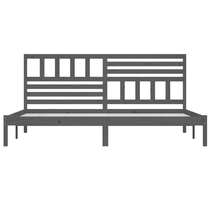 Bed Frame | Grey | Solid pine wood | 200x200 cm |  Tough | Bed Frame